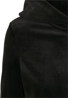 Ladies Short Velvet Zip Hoody