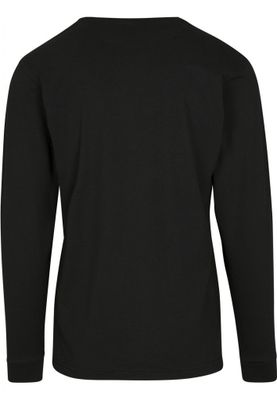 Black long-sleeved cotton sweater with red print