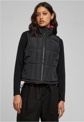Ladies' reversible short puffer vest