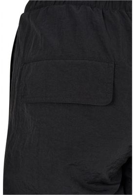 Wide nylon cargo pants for women