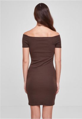 Ladies Off Shoulder Rib Dress