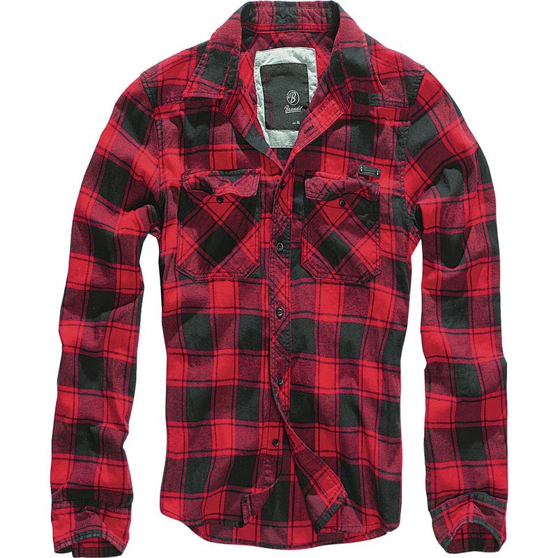 Rød/sort ternet flannel skjorte