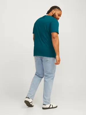 Jack & Jones Plus Size T-shirt med logotryck – Blågrön