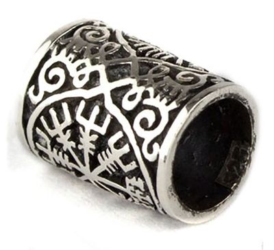 Vegvisir skægperle 925 sølv