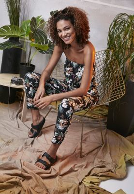 Floral jumpsuit in viscose