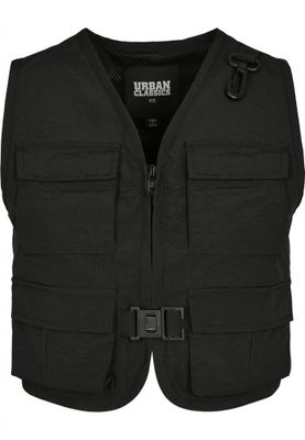 Black short vest lady