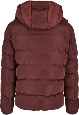 Logotyp bröst Hooded Puffer Jacket för herr – cherry
