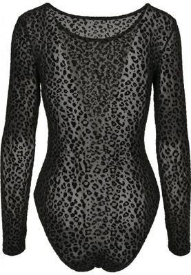 Body in leopard patterned lace
