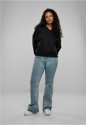 Short-sleeved V-neck sweater for ladies.
