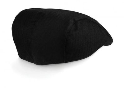 Svart flatcap fiskbensmönstrad