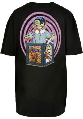 T-shirt med färgglad karikatyr, text– svart