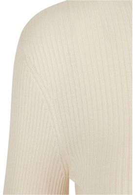 Ladies Cropped Rib Knit Zip Cardigan