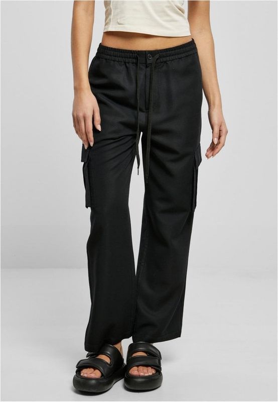 Viscose Cargo Pants with Straight Legs Women