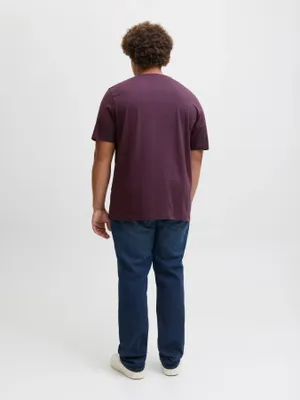 Plommonfärgad T-shirt med tryck herr plus size – Jack & Jones