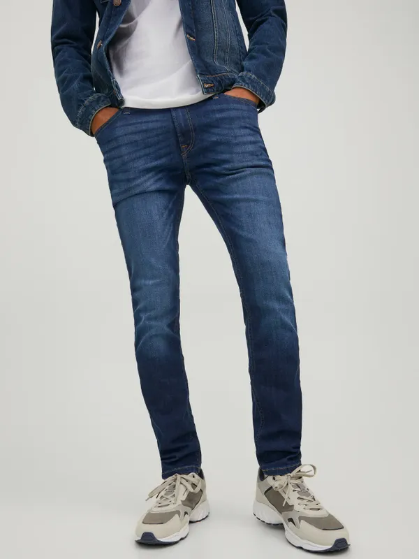 Mörkblå skinny fit jeans med stretch - LIAM