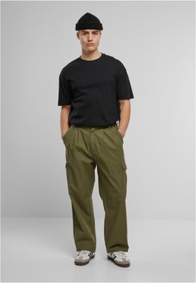 Byxor för herr med wide Pleated Cargo Pants regular – lightolive