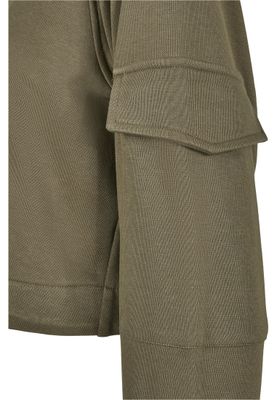 Short hoodie with arm pocket lady