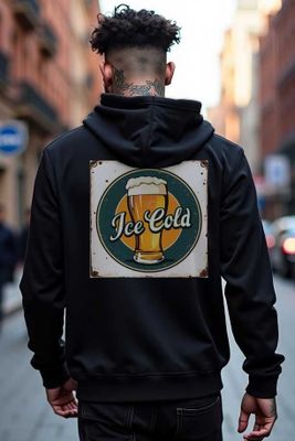 Ice cold sign - zipped hoodie