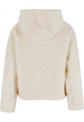Women's short teddy jacket with hood