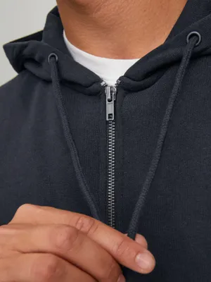 Avslappnad Hoodie Med Dragkedja