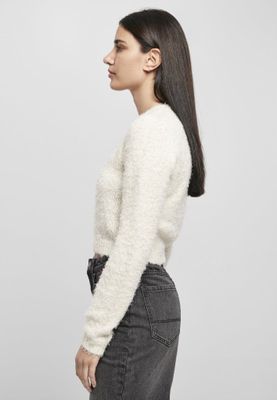 Ladies Cropped Feather Sweater