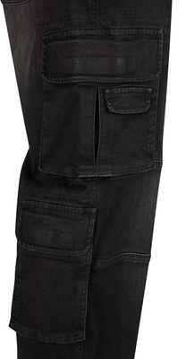 Cargo denim pants för herr – svart