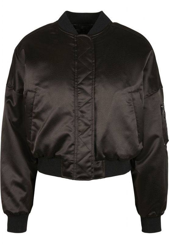 Short bomber jacket in satin ladies