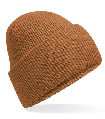 Klassisk strikbeanie med dyb skygge