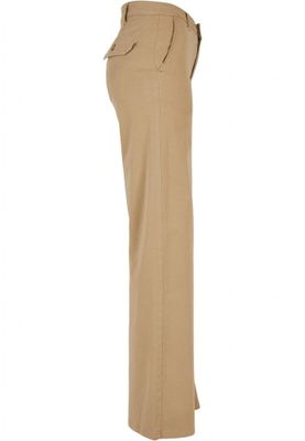 Ladies High Waist Wide Leg Chino Pants