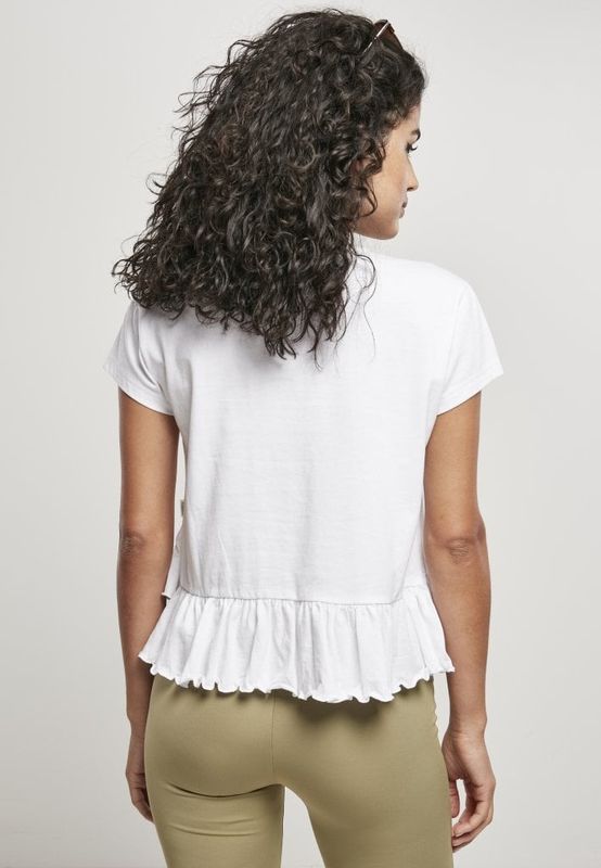 T-shirt med volang i organisk bomull