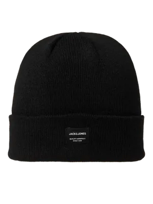 Svart ribbstickad mössa Jack & Jones