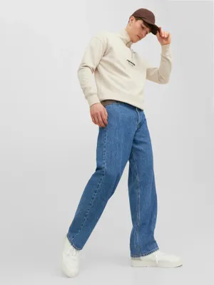 Blå baggy fit jeans herr - ALEX
