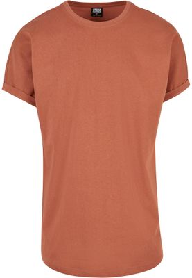 Long Shaped Turnup Tee Terracotta