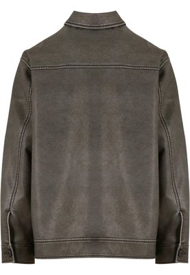 Synthetic Vintage Leather Skjortjacka