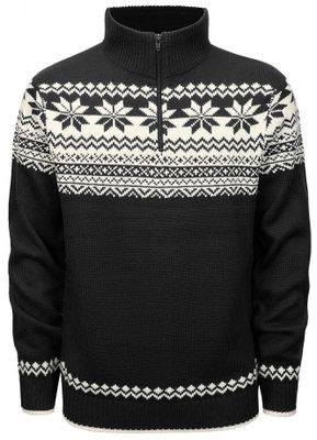 Norwegian knitted pullover - black/white