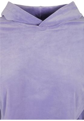 Ladies Cropped Velvet Oversized Hoody