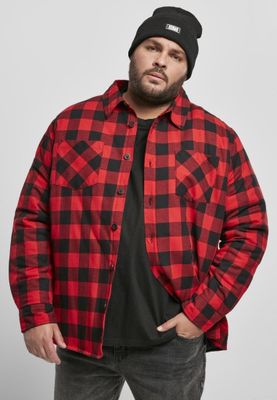Red checkered padded men's shirt