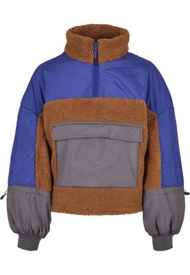Three-tone teddy jacket for women