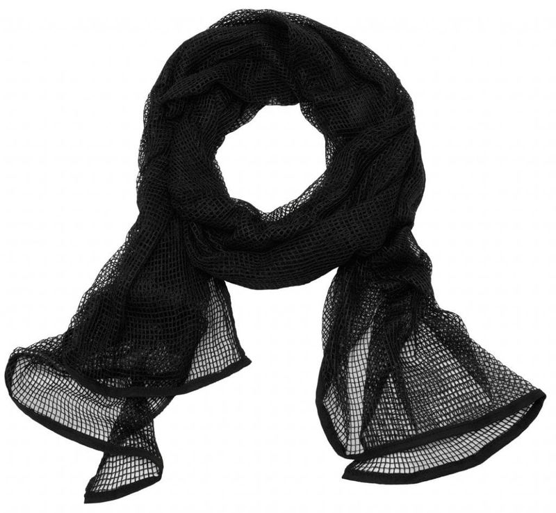 Commando net shawl scrim black