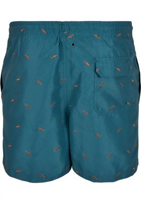 Blågrønne badeshorts med hajer