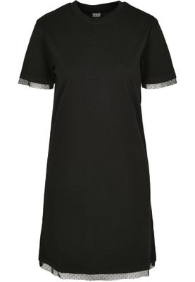T-shirt kjole med blonder dame