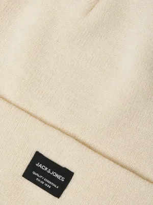 Naturvit ribbstickad mössa Jack & Jones
