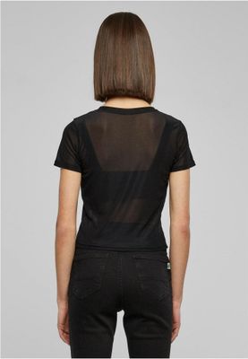Mesh top in a short style for women.