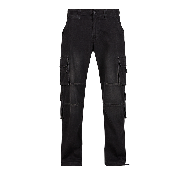 Cargo denim pants för herr – svart