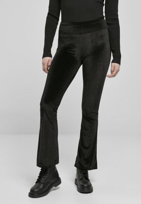 Støvlestrikkede leggings i fløjl med høj talje