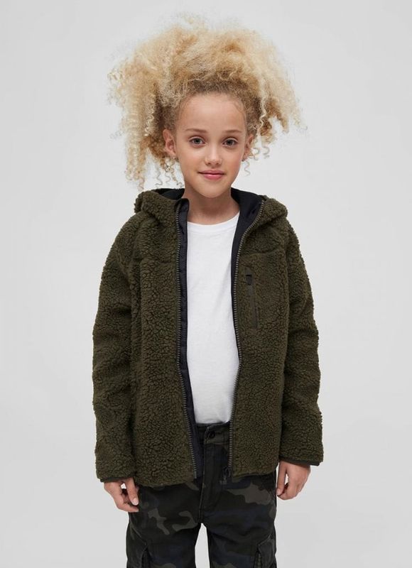 Olive teddy jacket - Kids
