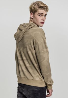 Camo-hættetrøje med høj hals