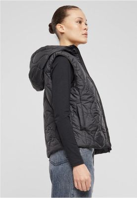 Women's lightweight quilted vest with hood