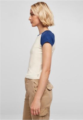 Ladies Organic Stretch Short Retro Baseball Tee