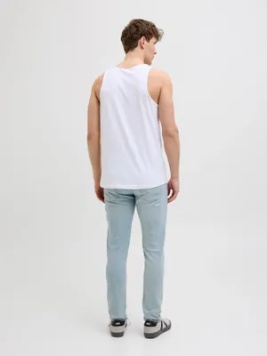 Ljusblå slitna jeans slim fit - GLENN